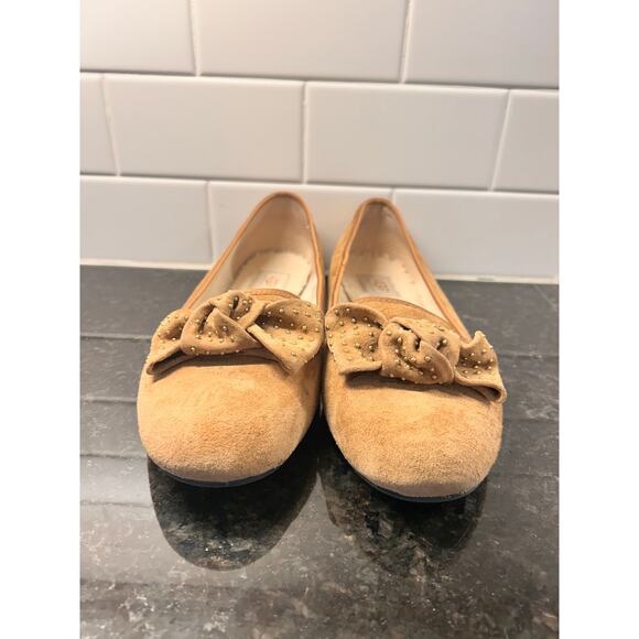 UGG Australia Alloway Women's Suede Studded Bow Ballet Flats Shoes‎ Brown SZ 9.5 - Picture 3 of 10